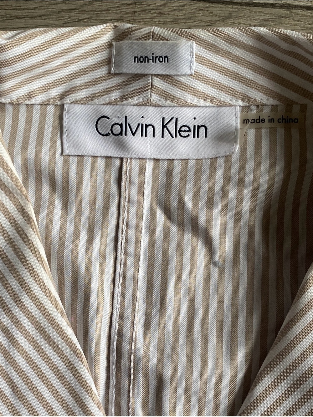 Brown and White Stripped Button Down Calvin Klein Tank Top Size Small - Picture 4 of 5
